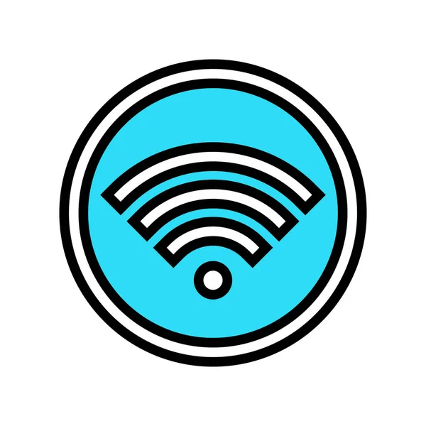 Internet wifi signo color icono vector ilustración — Vector de stock