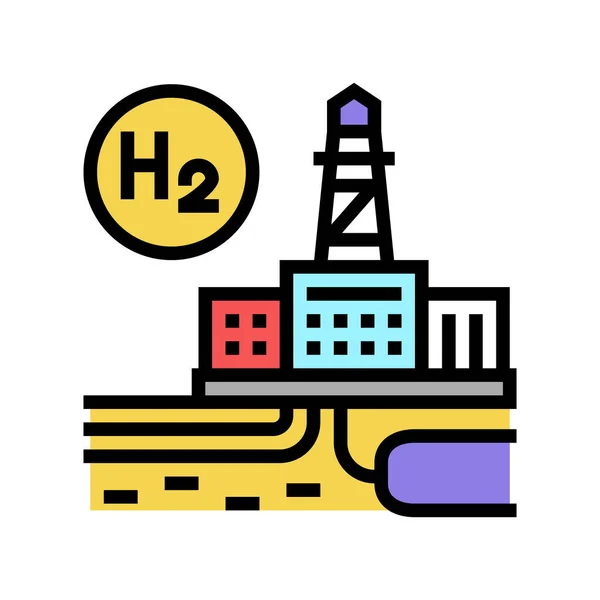 工厂氢颜色图标矢量插图 — 图库矢量图片