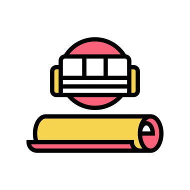 Tekstil renk ikonu vektör illüstrasyonunu kapsayan kanepe