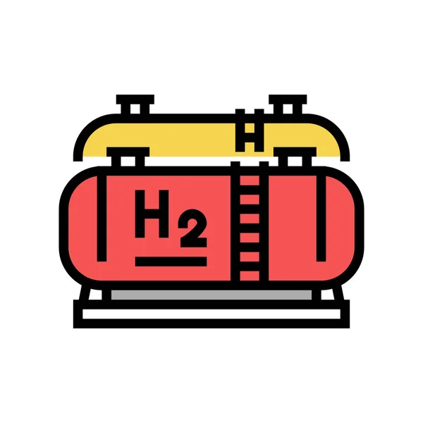 储罐贮存氢色图标矢量图解 — 图库矢量图片
