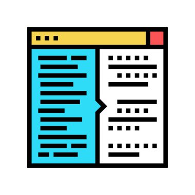 kod testi renk ikonu vektör illüstrasyonu