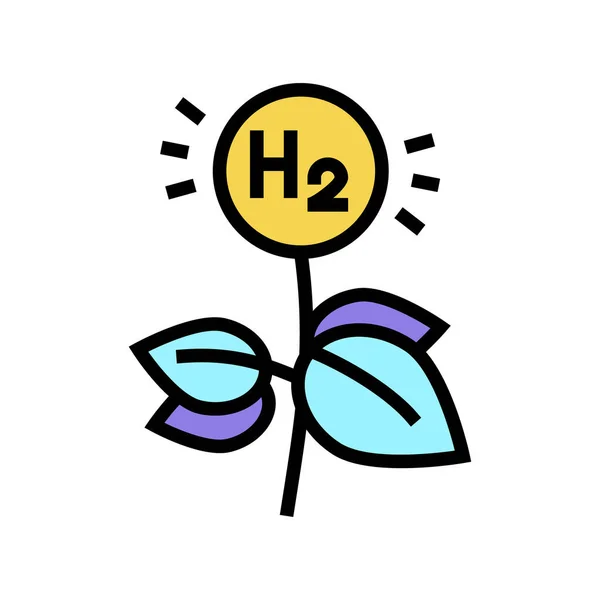 Eco energía hidrógeno color icono vector ilustración — Vector de stock