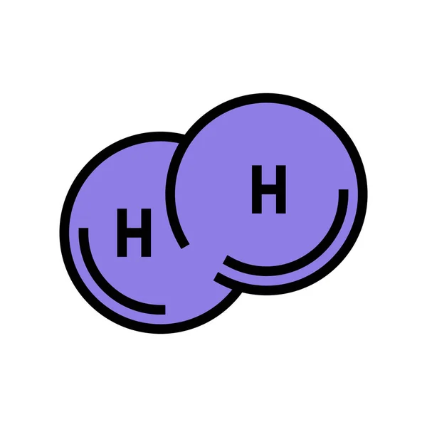 化学化合物氢颜色图标矢量图解 — 图库矢量图片