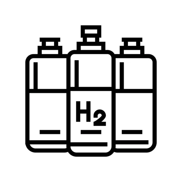 Cilindros línea de hidrógeno icono vector ilustración — Archivo Imágenes Vectoriales