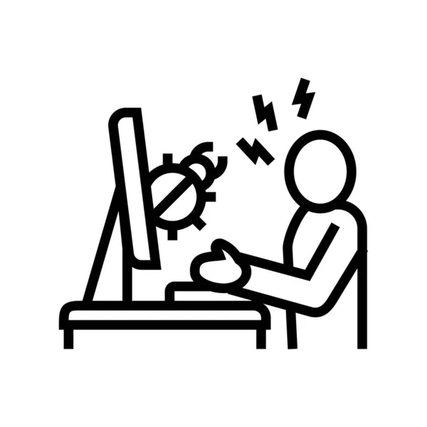 Sysadmin fixing debug line icon illustration — стоковый вектор