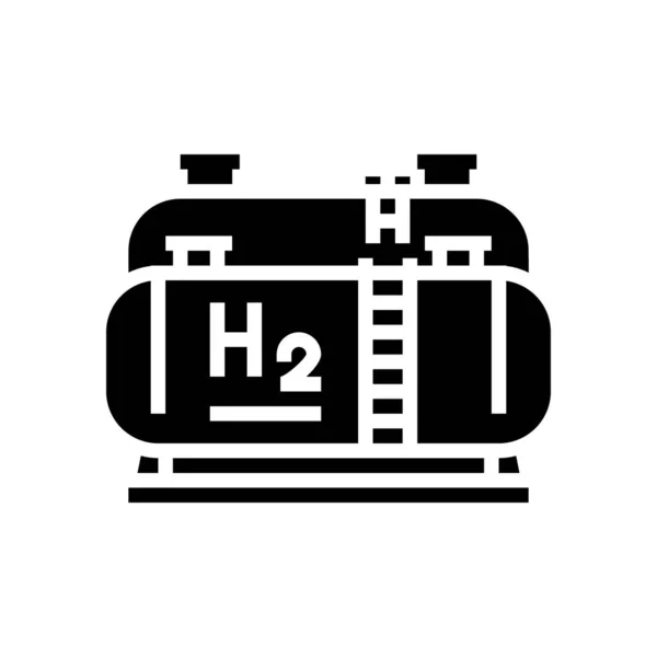 Tanque de almacenamiento de hidrógeno glifo icono vector ilustración — Archivo Imágenes Vectoriales