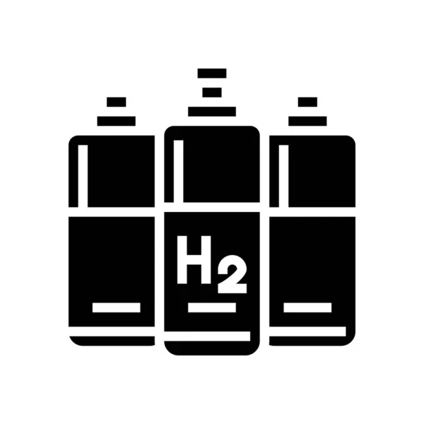 气瓶氢气象素图标矢量图解 — 图库矢量图片