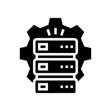 sunucular çalışır ve servis simgesi vektör illüstrasyonu