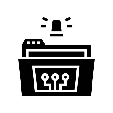 Hata ayıklama raporu glyph vektör illüstrasyonuna sahip dizin