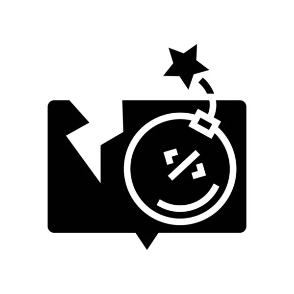 Compte ou programme piratage glyphe icône vectoriel illustration — Image vectorielle