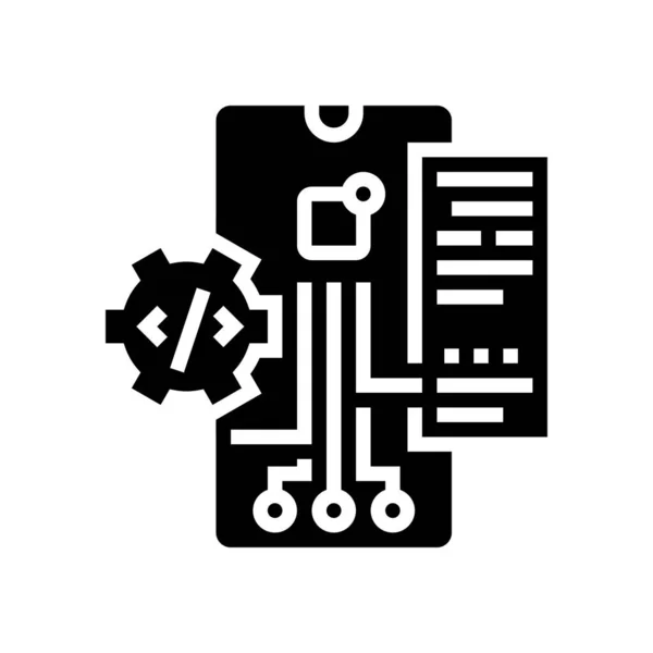 Test application glyphe icône vectoriel illustration — Image vectorielle