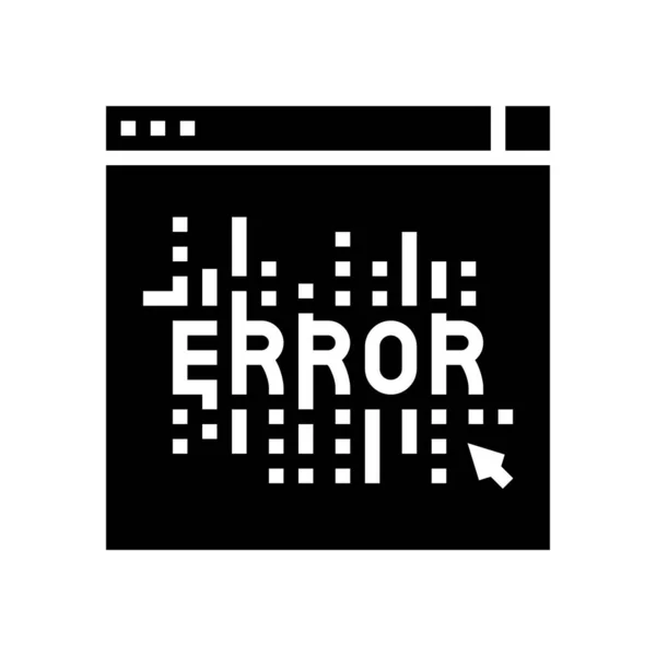 Error informático icono glifo vector ilustración — Archivo Imágenes Vectoriales