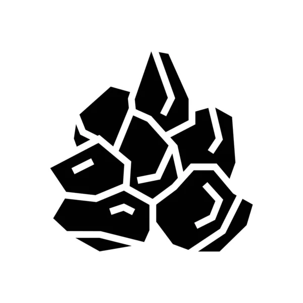Minerad sten glyf ikon vektor illustration — Stock vektor