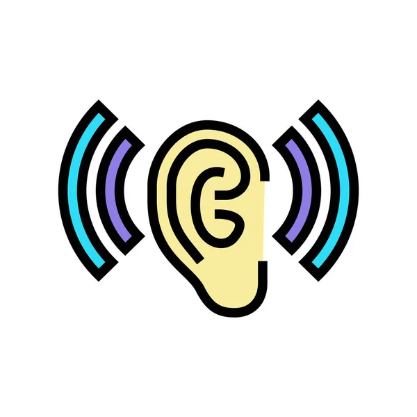 Dinleme ve işitme gürültü renk ikonu vektör illüstrasyonu — Stok Vektör