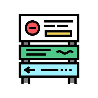 Yol yön işareti renk vektör illüstrasyonu