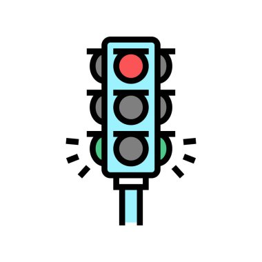 Trafik ışığı renk ikonu vektör illüstrasyonu