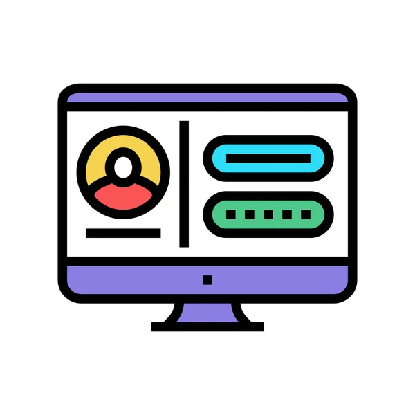Rejestracja konto internetowe kolor ikona wektor ilustracja — Wektor stockowy