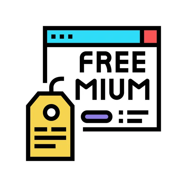 Freemium online dienst abonnement kleur pictogram vector illustratie — Stockvector