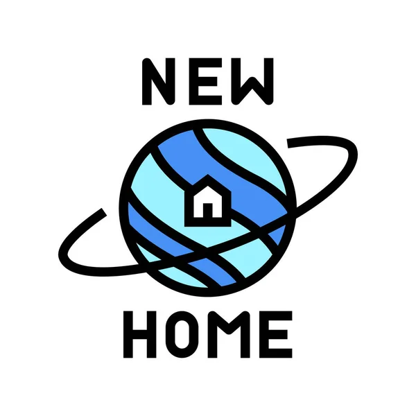 Nueva casa en el espacio icono de color ilustración vectorial — Archivo Imágenes Vectoriales