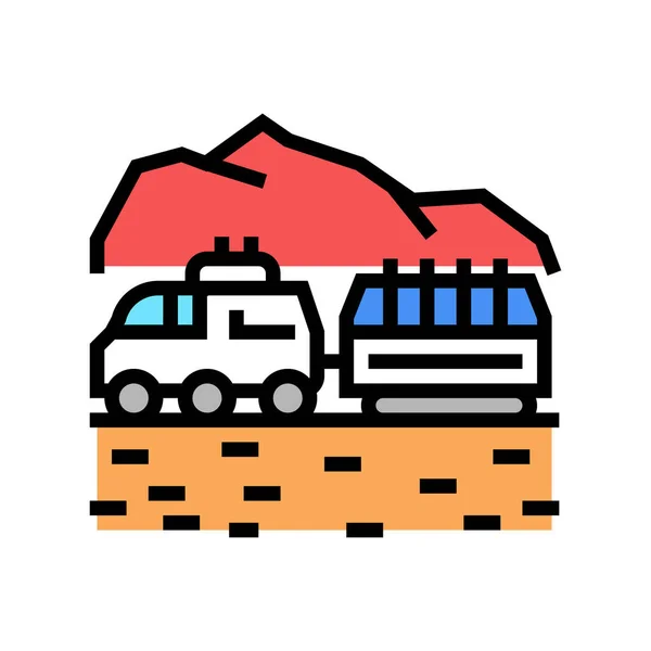 Transporte roda montando em mars cor ícone vetor ilustração — Vetor de Stock
