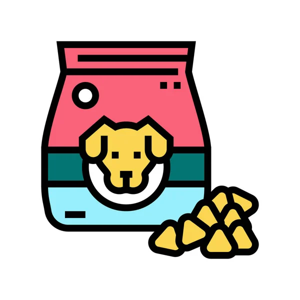 Alimento seco para a ilustração do vetor do ícone da cor do cão —  Vetores de Stock