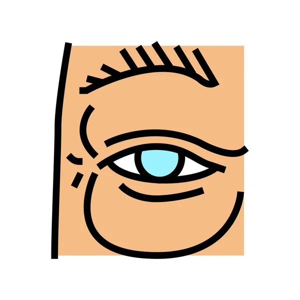 Eye bag edema color icon vector illustration — Stock Vector