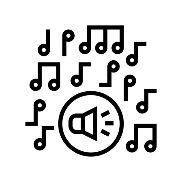 Musica classica linea melodia icona vettoriale illustrazione — Vettoriale Stock
