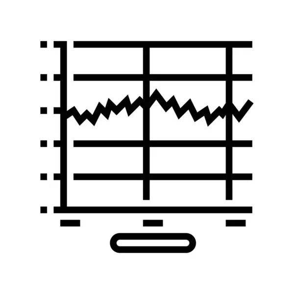 Gráfico sonido vibración línea icono vector ilustración — Vector de stock