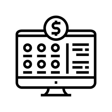 İnternet hizmetleri hattı ikon vektör illüstrasyonu için ödeme