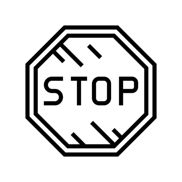 Stop carretera señal línea icono vector ilustración — Vector de stock