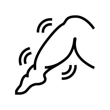 Baldır kası ödem çizgisi ikon vektör çizimi