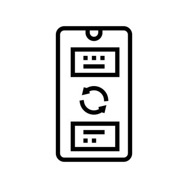 Telefon çevrimiçi uygulama dönüştürücü satır vektör ilüstrasyonu