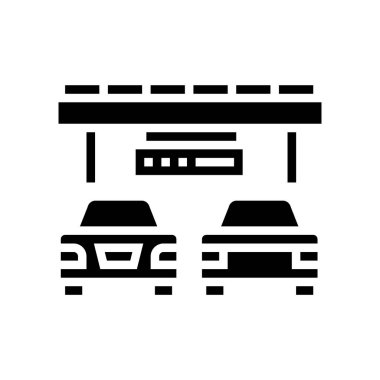 Köprü trafiği sıkışıklığı simge vektör illüstrasyonu