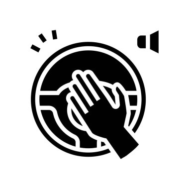 sürücü honking glyph simge vektör çizimi