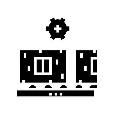 house wall prodüksiyon sembolü vektör illüstrasyonu