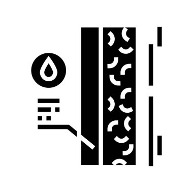 su geçirmez ev duvar katmanı sembolü vektör illüstrasyonu