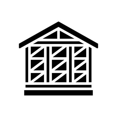 ahşap çerçeve oluşturma sembolü vektör illüstrasyonu