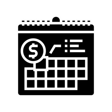 Ödeme aboneliği glyph simgesi çizimi için tarih