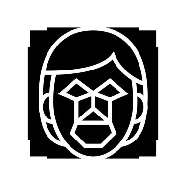 yüz tanıma noktaları ve yapı sembolü vektör illüstrasyonu