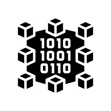 ikili sinirsel ağ sembolü vektör illüstrasyonu