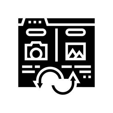 fotoğraf, resim ve resim dönüştürücü sembol vektör illüstrasyonu