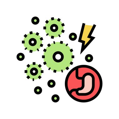 enfeksiyon sindirim sistemi renk vektör çizimi