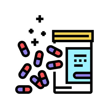 İlaçlar gut tedavisi renk vektör illüstrasyonuName