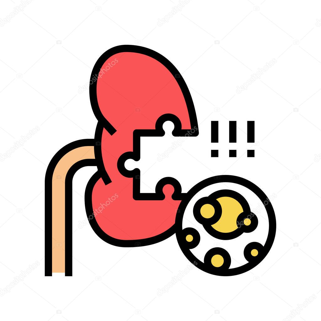 kidney stones gout symptom color icon vector illustration
