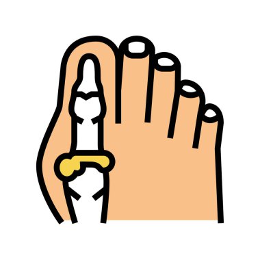 foot big toe bone gout color icon vector illustration clipart
