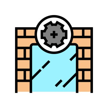 duvar kurulumu ayna renk vektör illüstrasyonunda