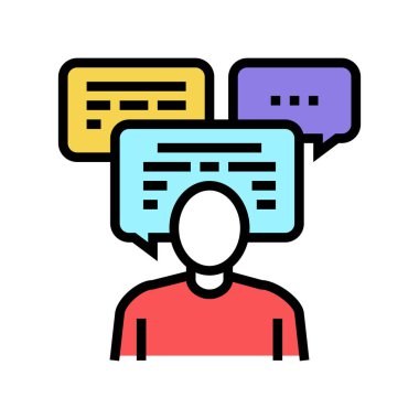 iletişim yumuşak beceri renk vektör illüstrasyonu