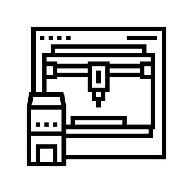 3d yazıcı satırı vektör illüstrasyonu