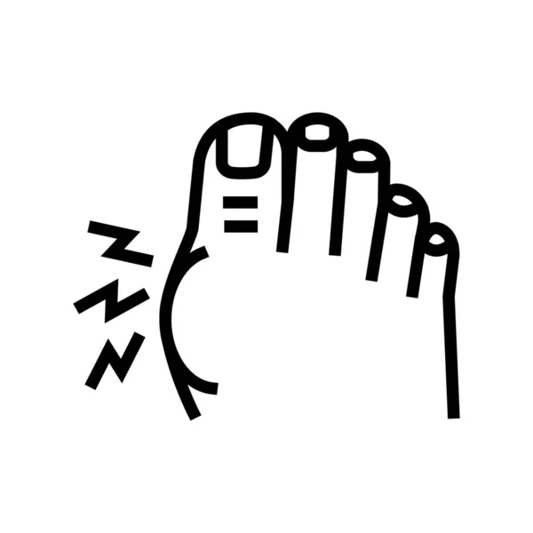 Біль у великому пальці лінії іконка Векторні ілюстрації — стоковий вектор
