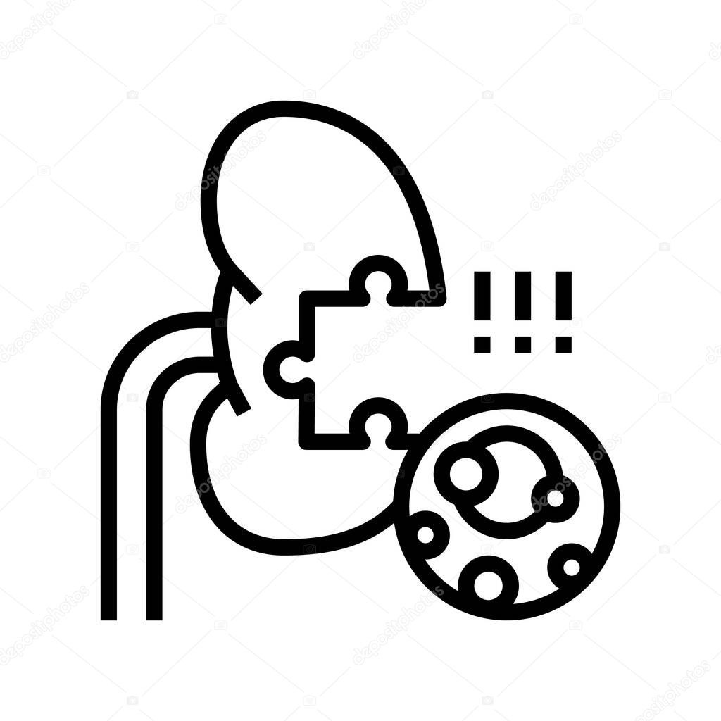 kidney stones gout symptom line icon vector illustration